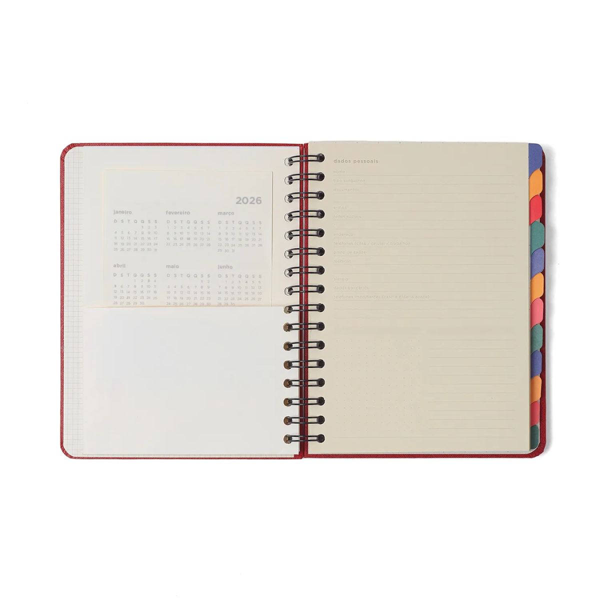 Planner Permanente Cicero Wire-o Semanal Notas 80g/m² A5 100 Folhas - Jardim Off White