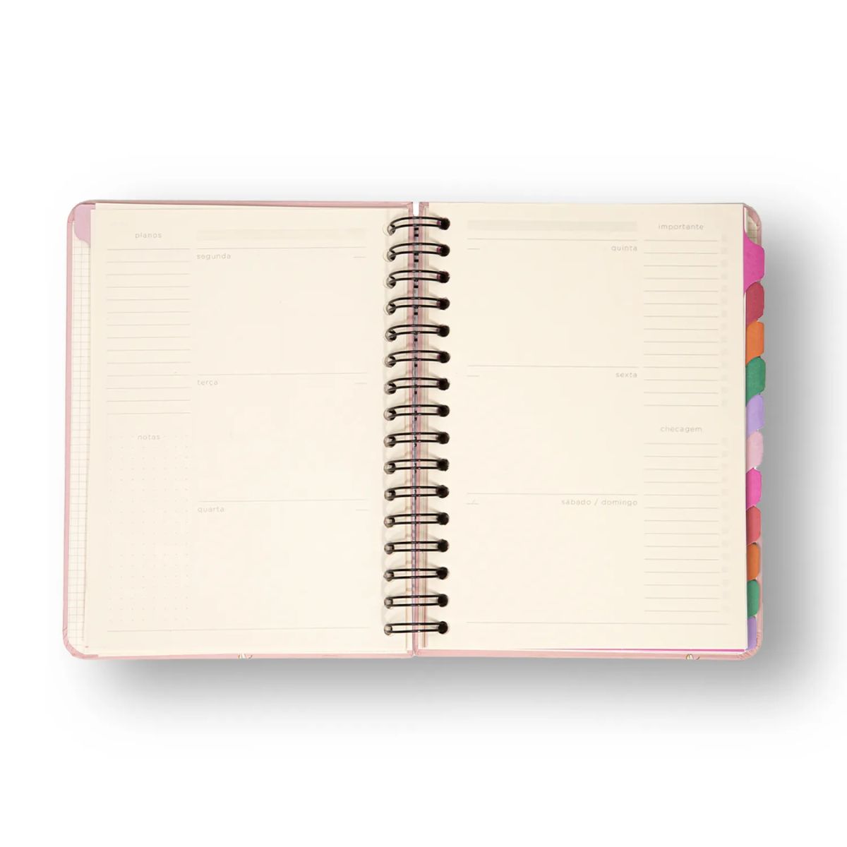 Planner Permanente Cicero Wire-o Semanal Notas 80g/m² A5 100 Folhas - Melissa Pink Bloomy