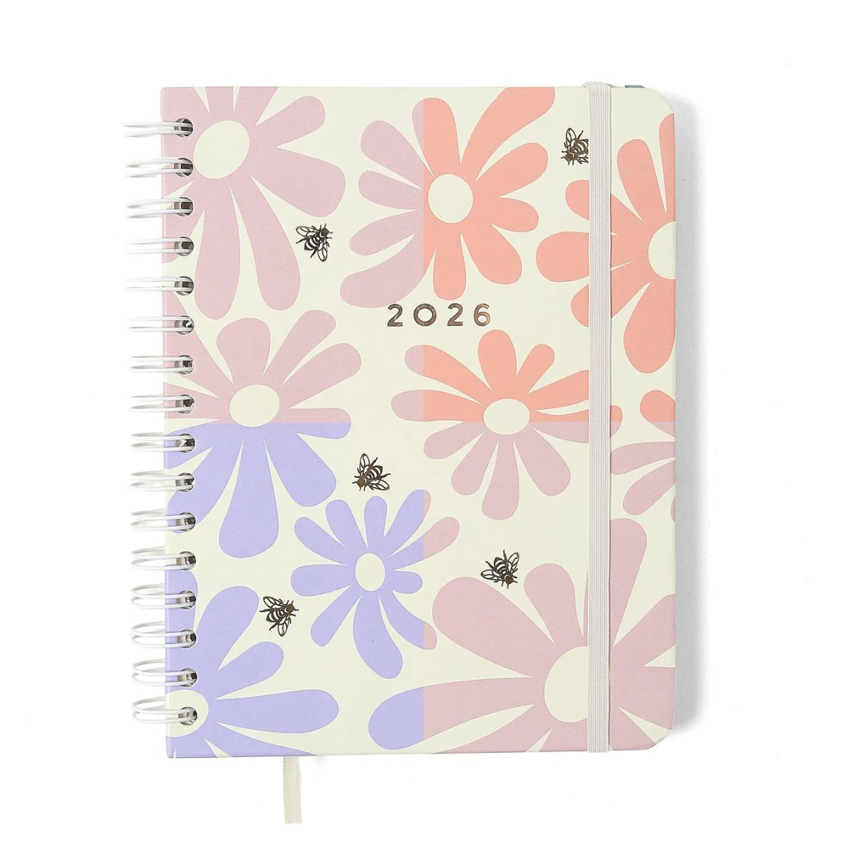 Agenda Planner Cicero Wire-o 2026 Semanal Notas com Divisórias A5 87 Folhas - Melissa Block Bloomy