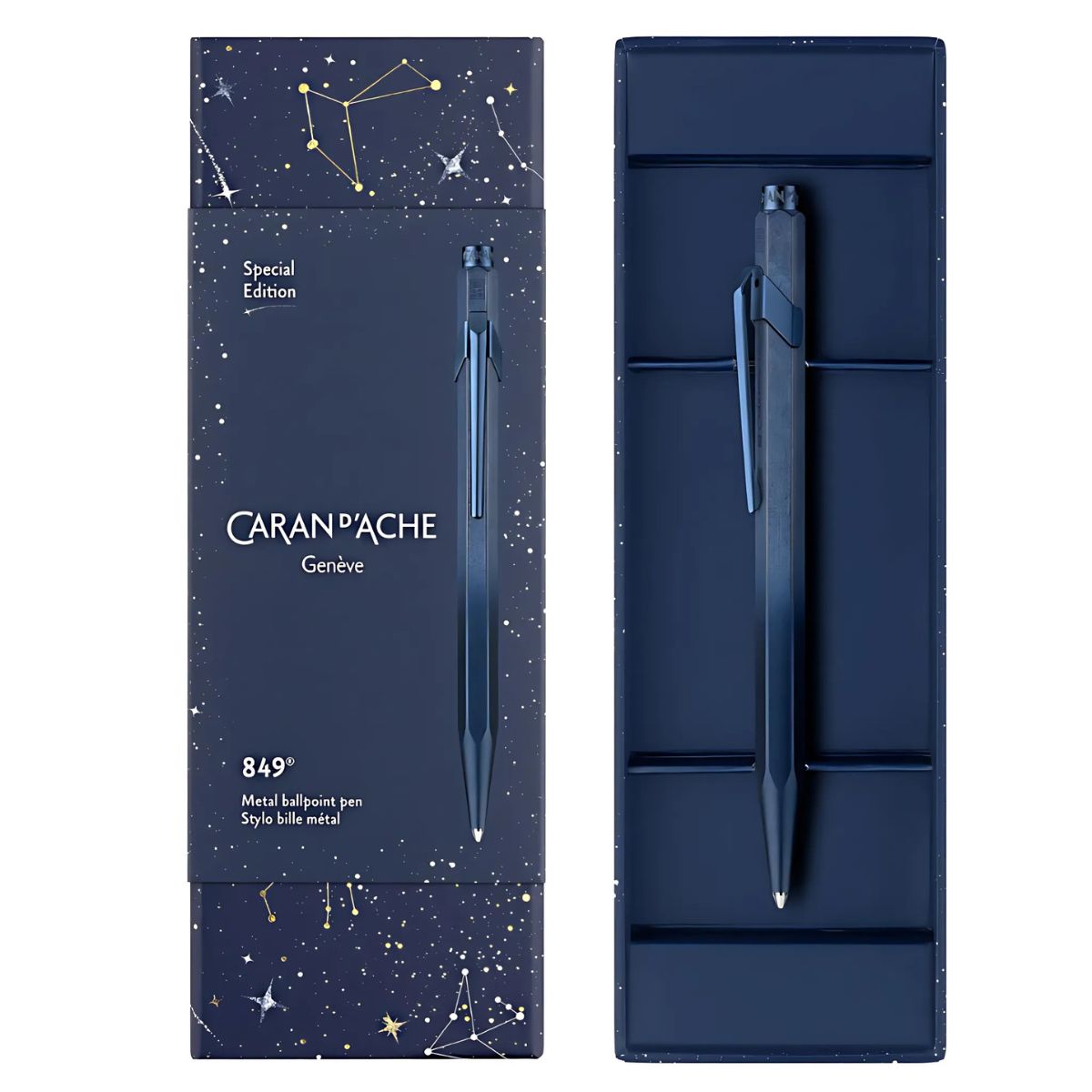 Caixa Caneta Esferográfica Caran D'ache 849 Cosmic Blue (Edição Especial)