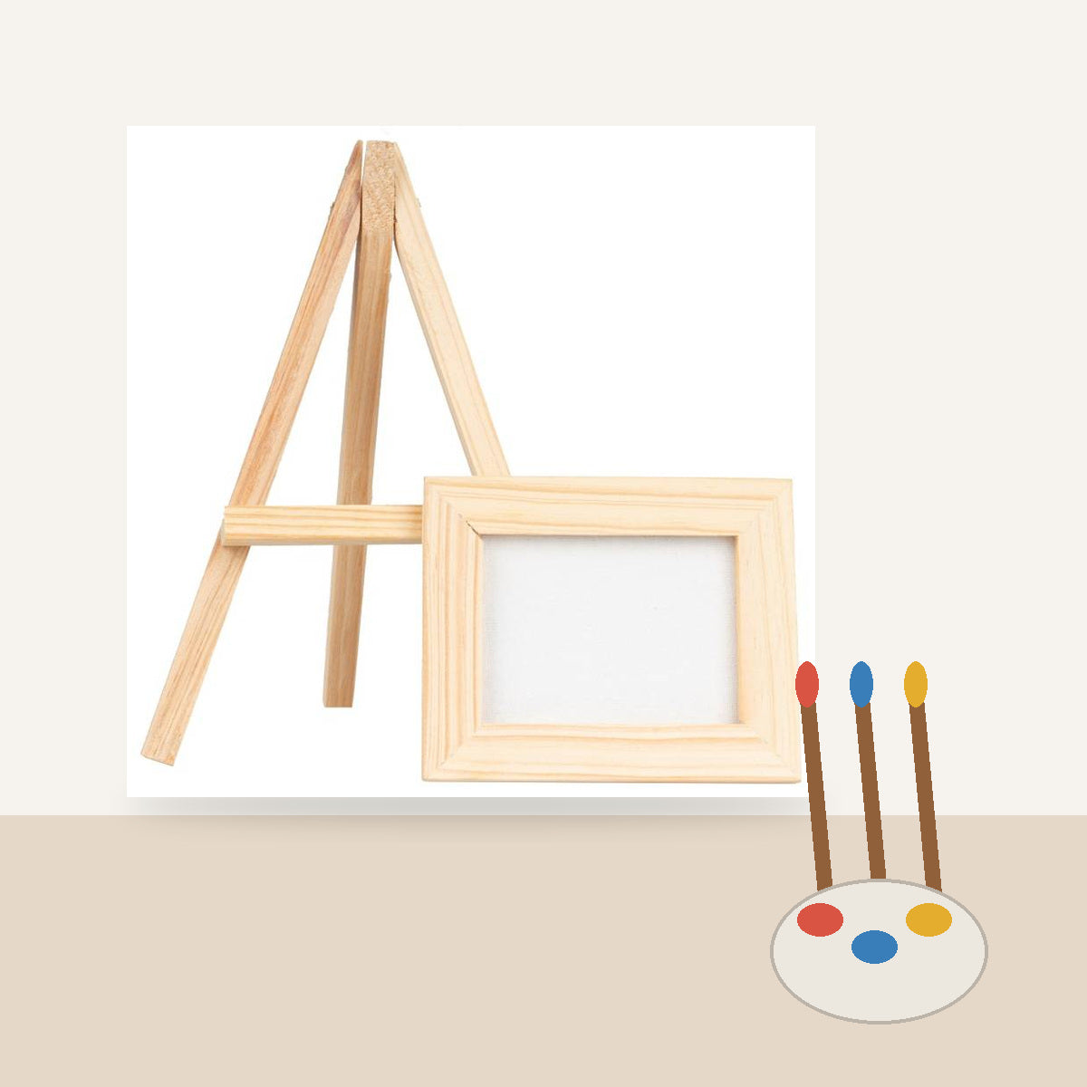 Mini Cavalete Simples de Madeira 18,5x12cm para Pintura e Decoração - Luarte