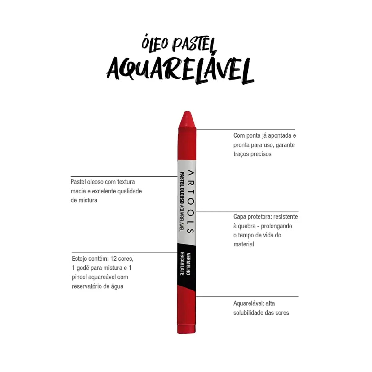 Estojo Lápis de Cor Aquarelável com 60 Cores 688848 - Artools