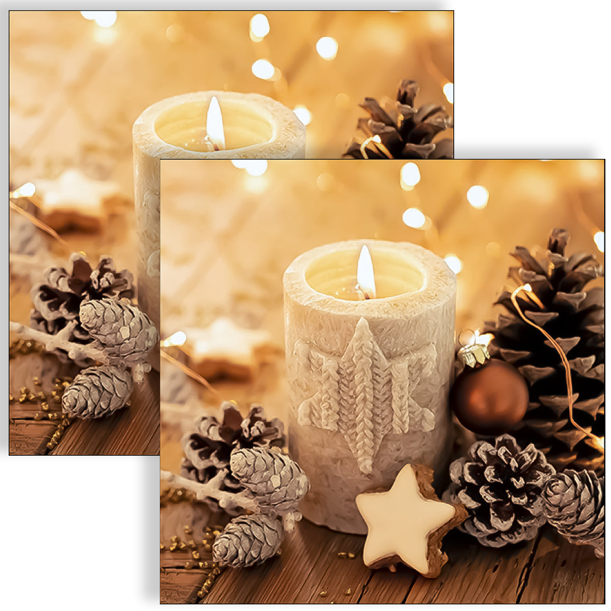 Guardanapo para Decoupage Ambiente 33x33cm com 20 Unidades - Vela de Natal