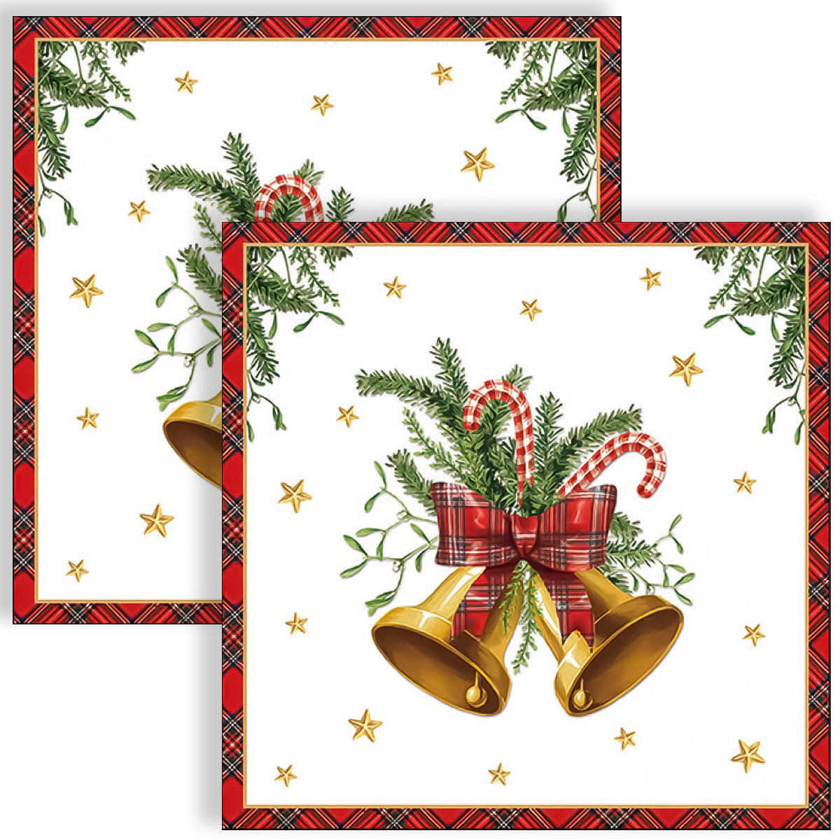 Guardanapo para Decoupage Ambiente 33x33cm com 20 Unidades - Sinos Natalinos