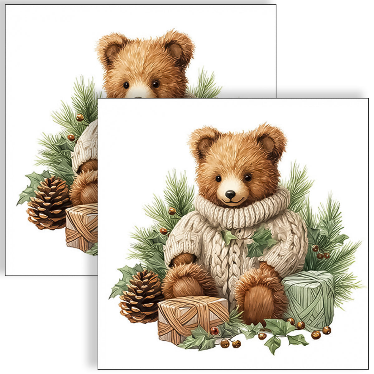 Guardanapo para Decoupage Ambiente 33x33 Urso de Pelúcia com 20 Unidades