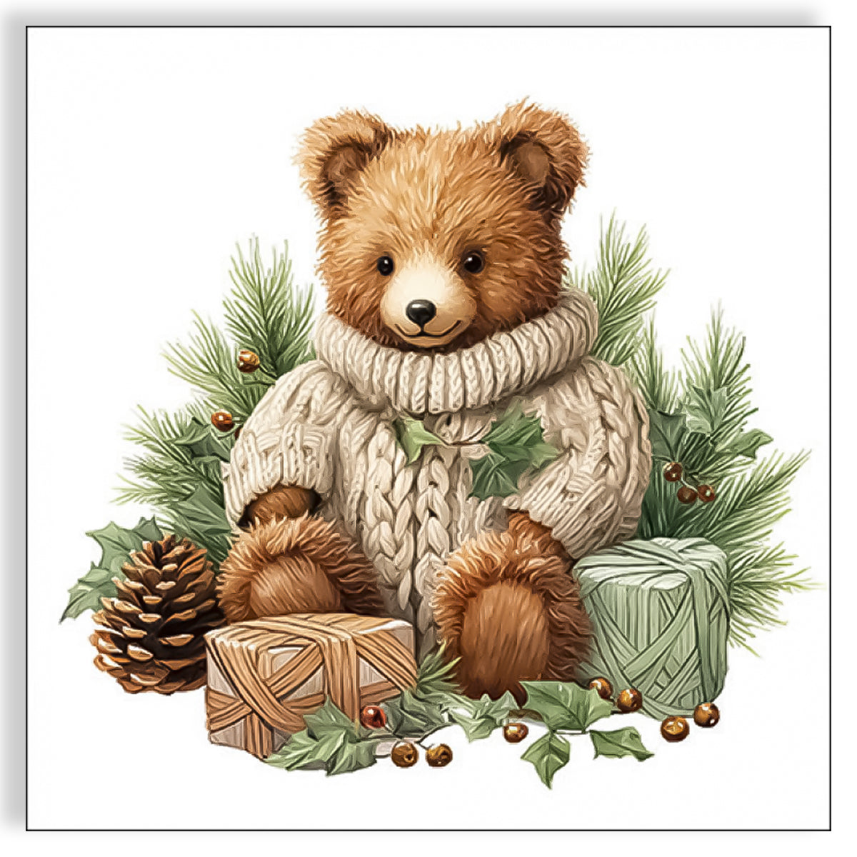 Guardanapo para Decoupage Ambiente 33x33 Urso de Pelúcia com 20 Unidades