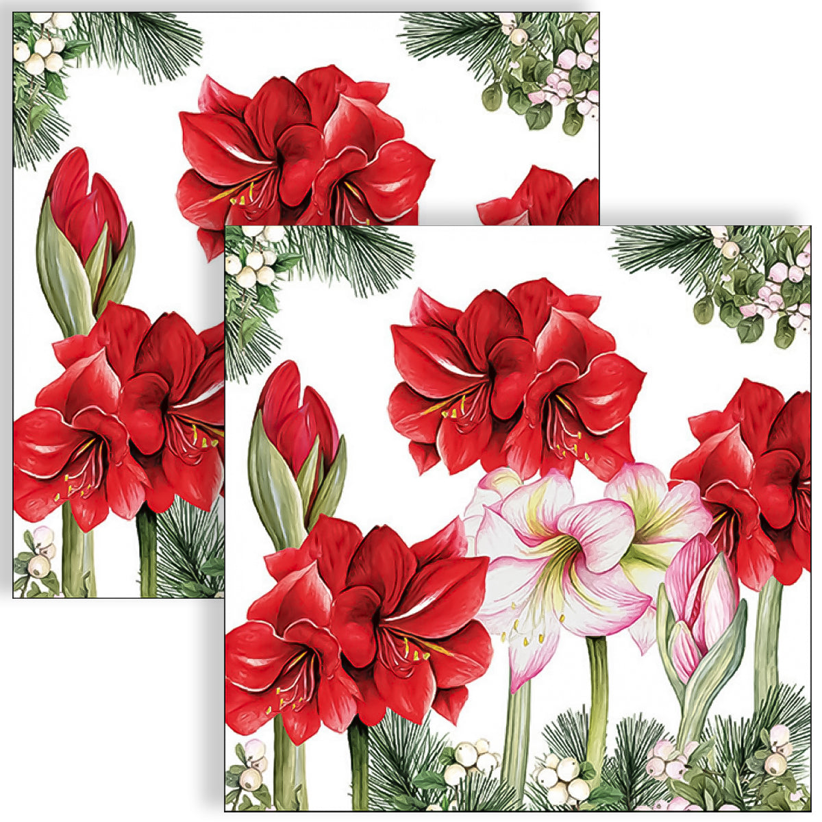 Guardanapo para Decoupage Ambiente 33x33cm com 20 Unidades - Ramos de Amarílis