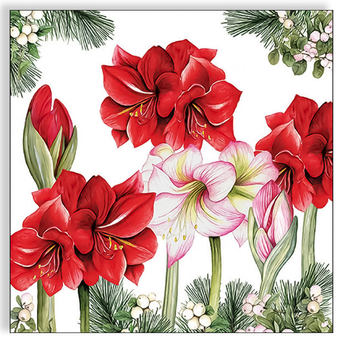 Guardanapo para Decoupage Ambiente 33x33cm com 20 Unidades - Ramos de Amarílis