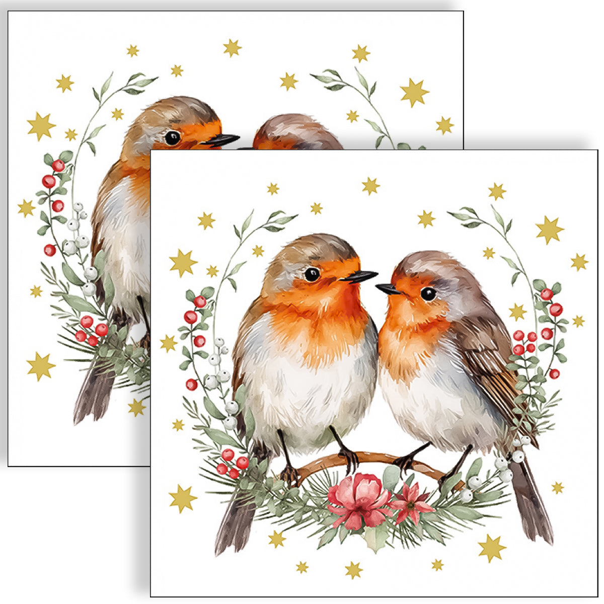 Guardanapo para Decoupage Ambiente 33x33cm com 20 Unidades - Casal de Pássaros