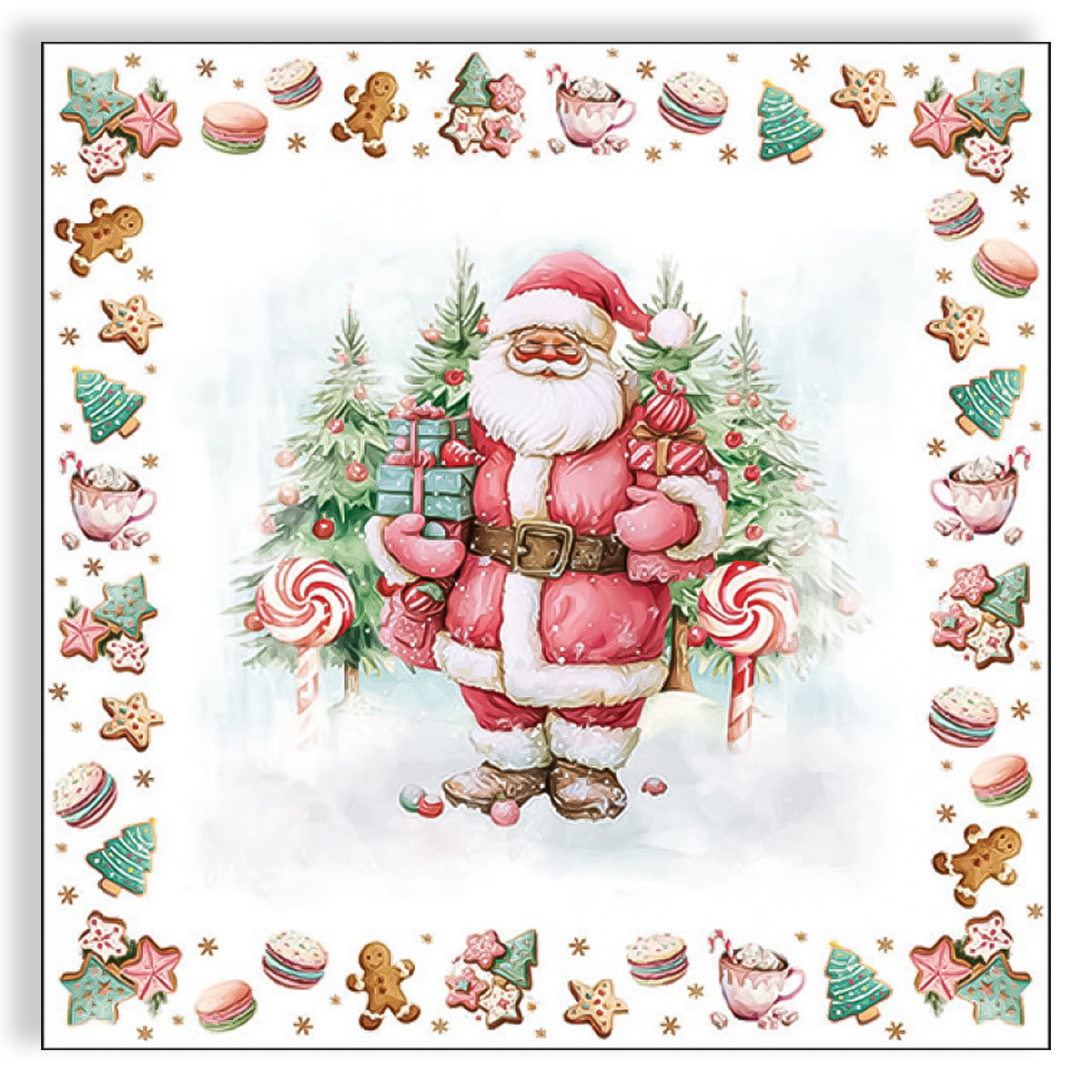 Guardanapo para Decoupage Ambiente 33x33cm com 2 Unidades - Papai Noel