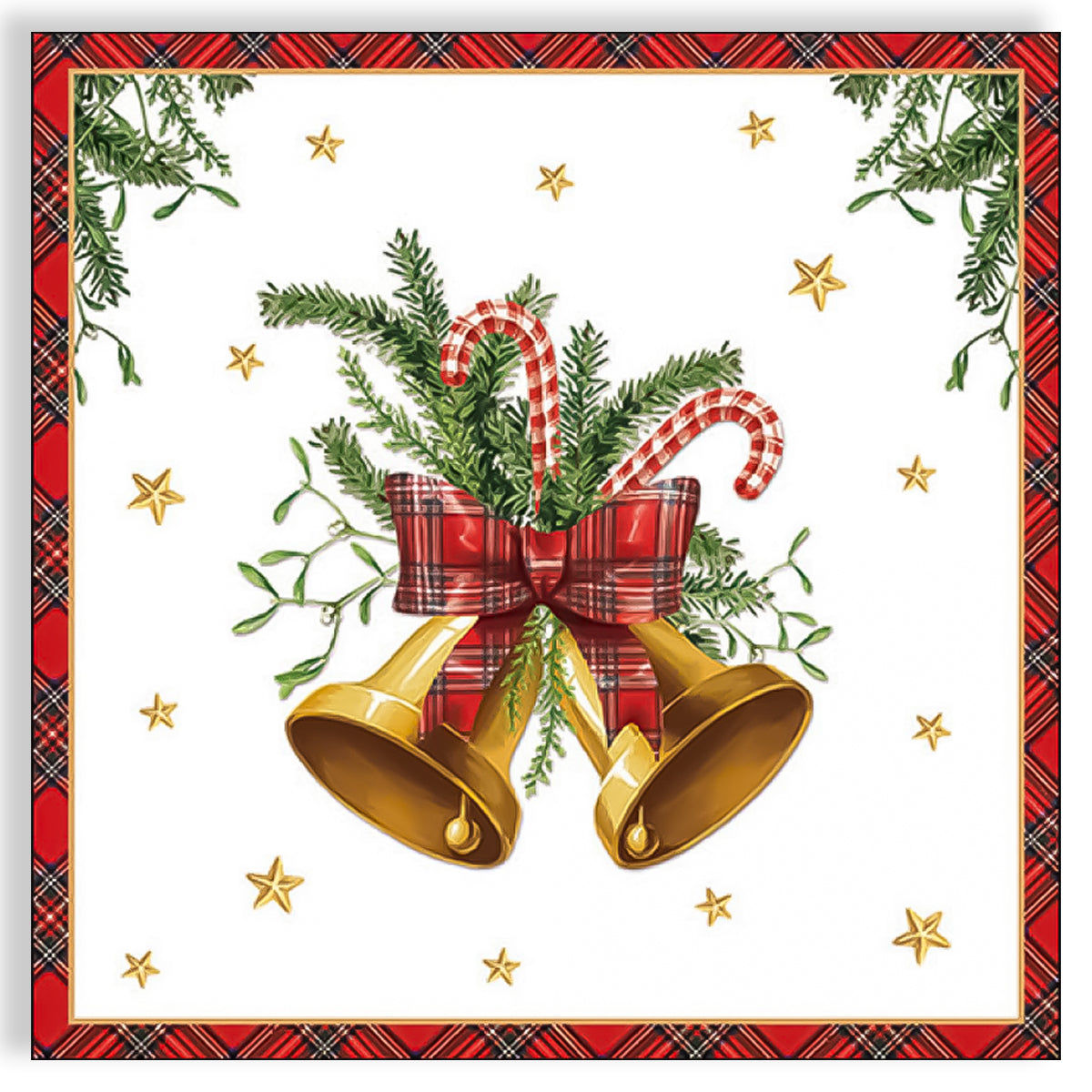 Guardanapo para Decoupage Ambiente 33x33cm com 2 Unidades - Sinos Natalinos