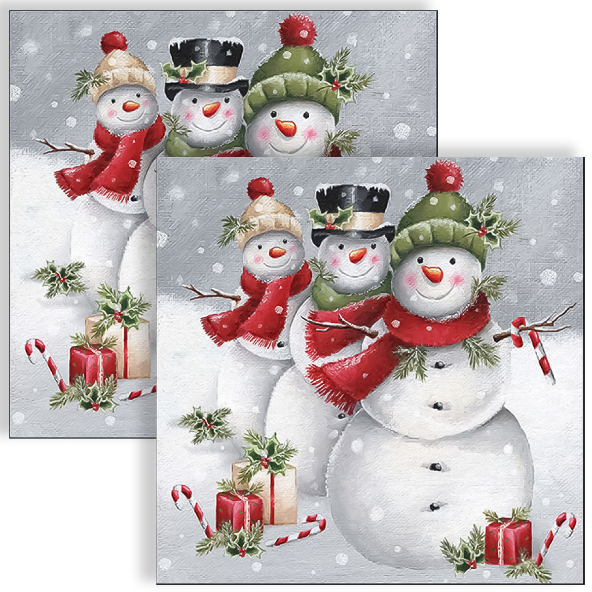 Guardanapo para Decoupage Ambiente 33x33cm com 2 Unidades - Boneco de Neve