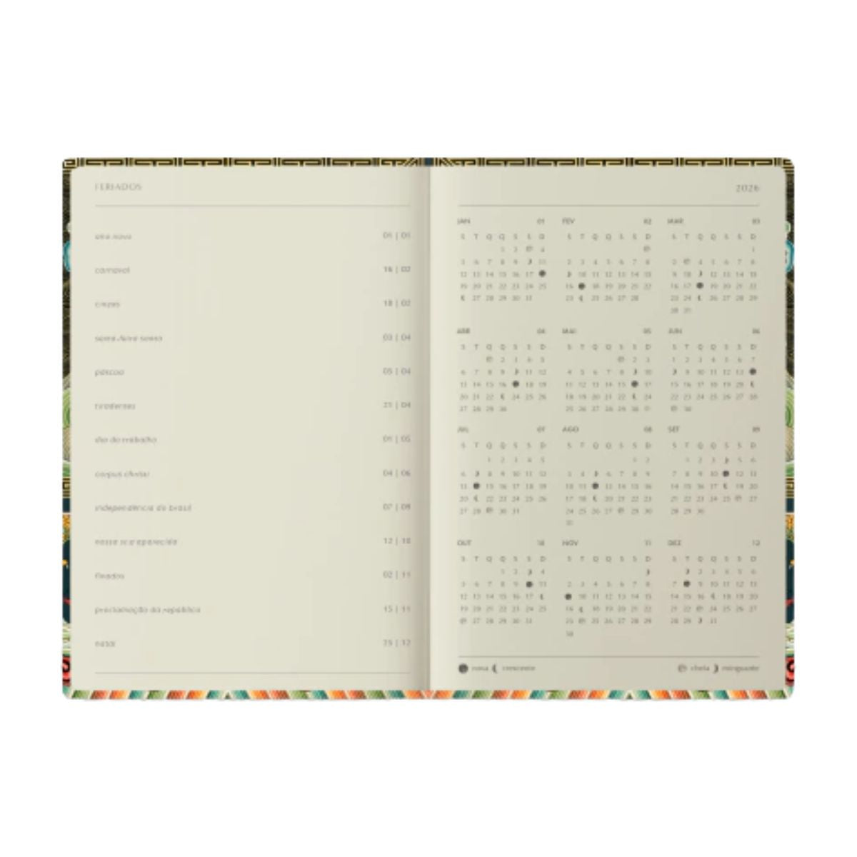 Agenda Diária 2026 Folk Books Matisse 70g 14x21cm 12 Meses com 432 Páginas