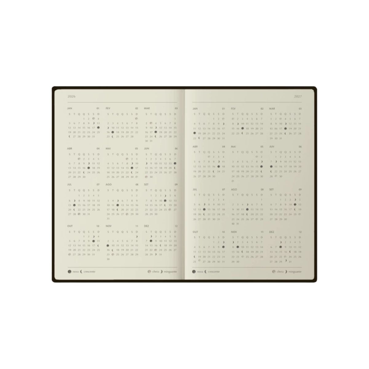 Agenda de Bolso 2026 Folk Books Ohara 80g 10x14cm Capa Dura