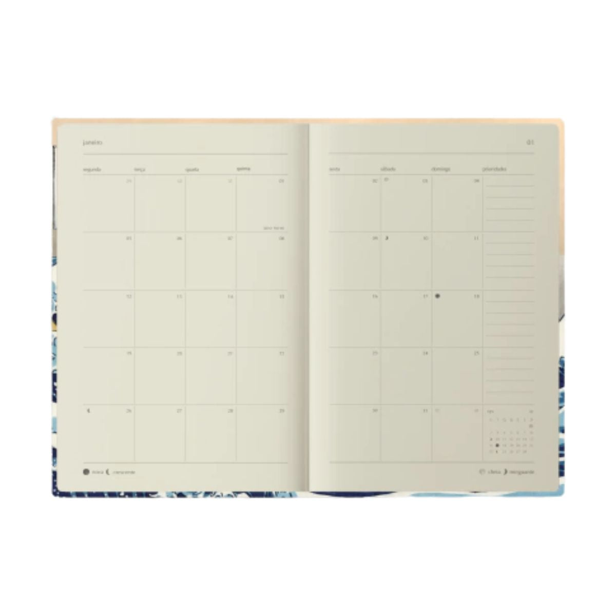 Agenda Diária 2026 Folk Books Ohara 70g 14x21cm 12 Meses com 432 Páginas