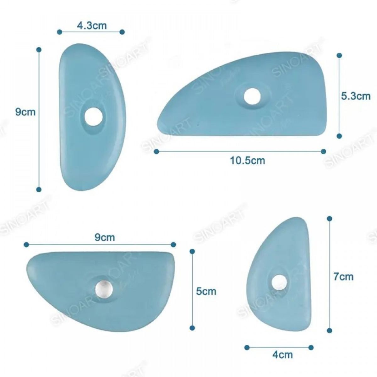 Espátulas de Silicone para Cerâmica Sinoart com 04 Unidades