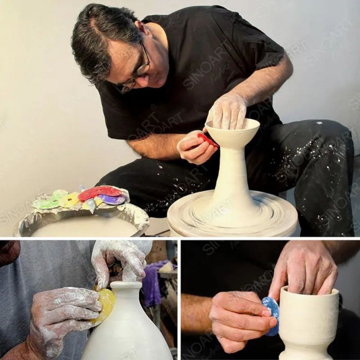 Espátulas de Silicone para Cerâmica Sinoart com 04 Unidades