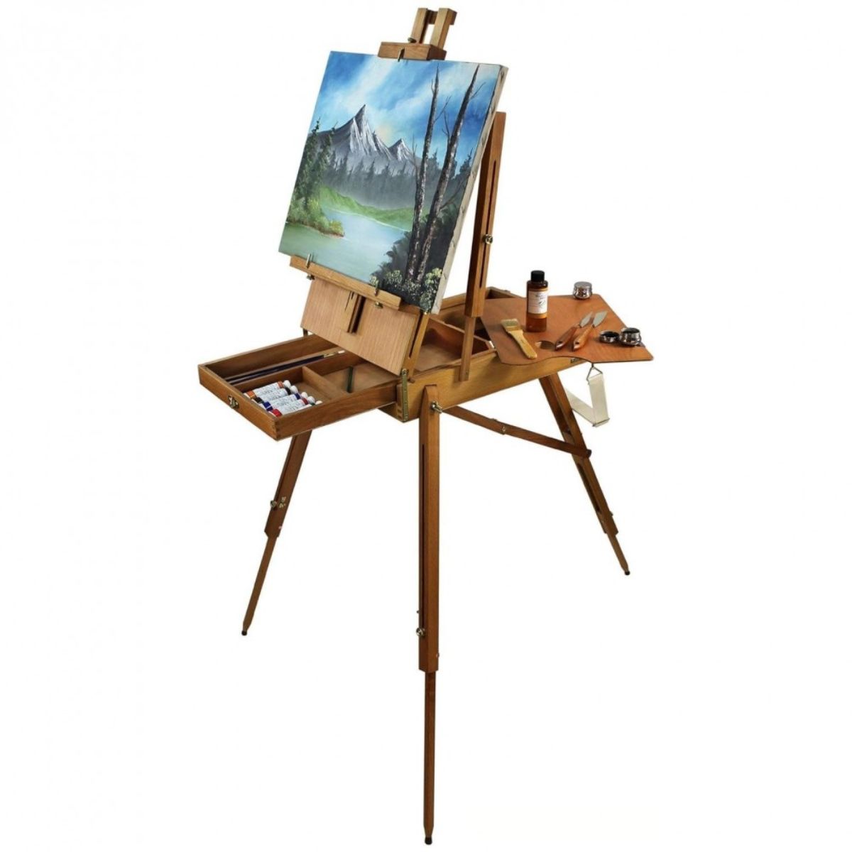 Cavalete para Pintura Sinoart Sketch Box Easel Estilo Francês com Gaveta e Paleta