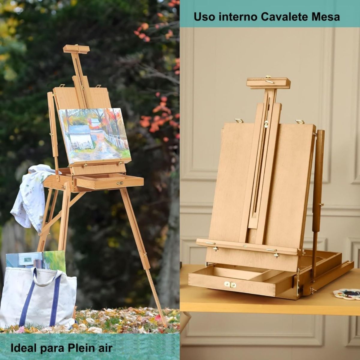 Cavalete para Pintura Sinoart Sketch Box Easel Estilo Francês com Gaveta e Paleta