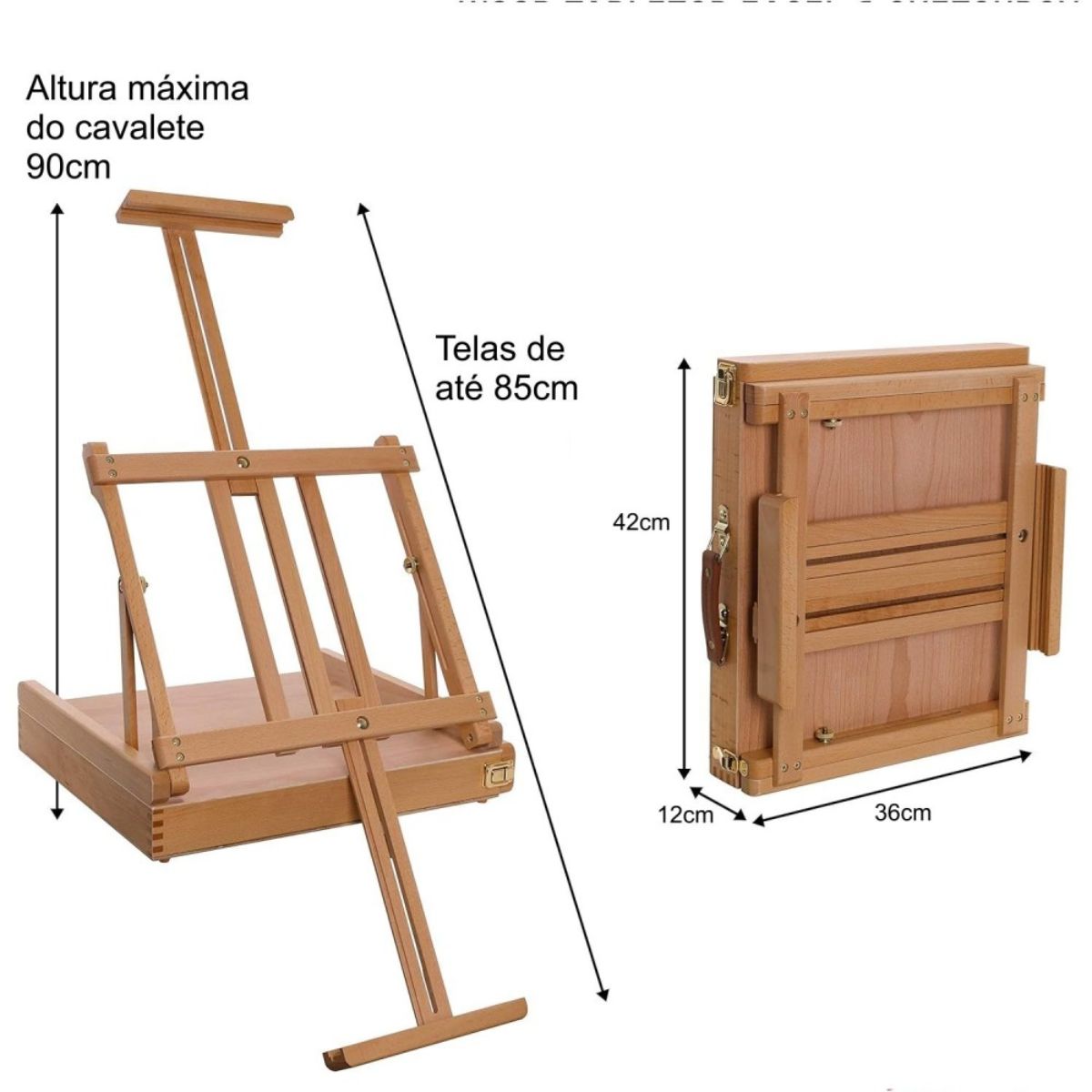 Maleta Cavalete de Pintura Sinoart Box Easel 42x36x12cm