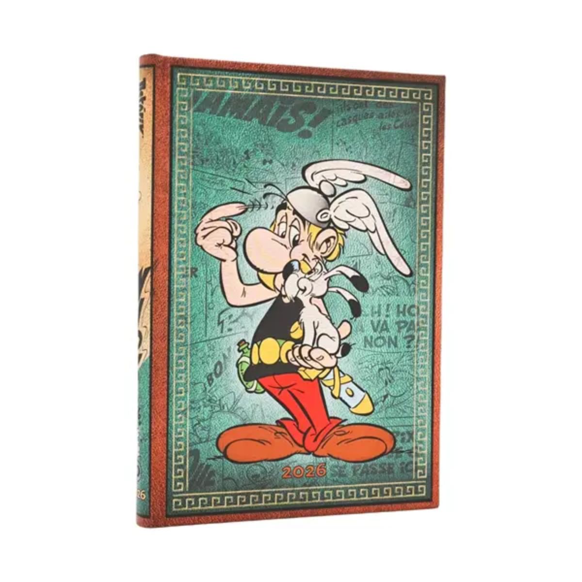 Agenda 2026 Paperblanks Midi Horizontal 17x12cm Capa Dura Laranja Asterix The Gaul 100g/m²