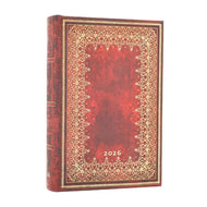 Agenda 2026 Paperblanks Mini 14x10cm Capa Dura Vermelha Foiled 80g/m²