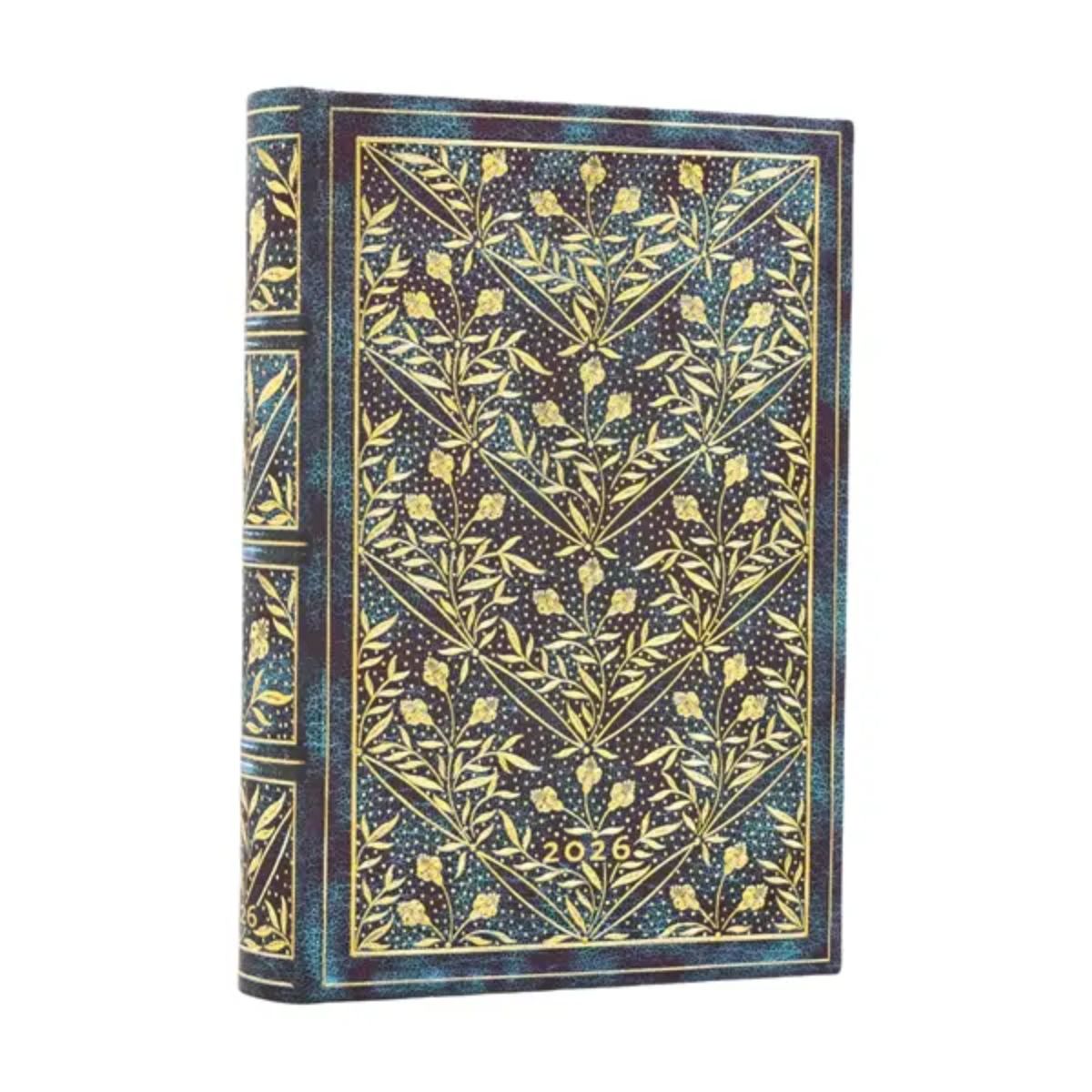 Agenda 2026 Paperblanks Mini 14x10cm Capa Dura Azul Wildflower Song 80g/m²