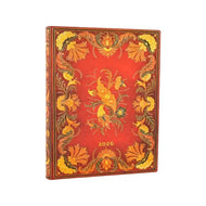 Agenda 2026 Paperblanks Ultra 23x18cm Capa Mole Vermelha Flexis Fiammetta 80g/m²