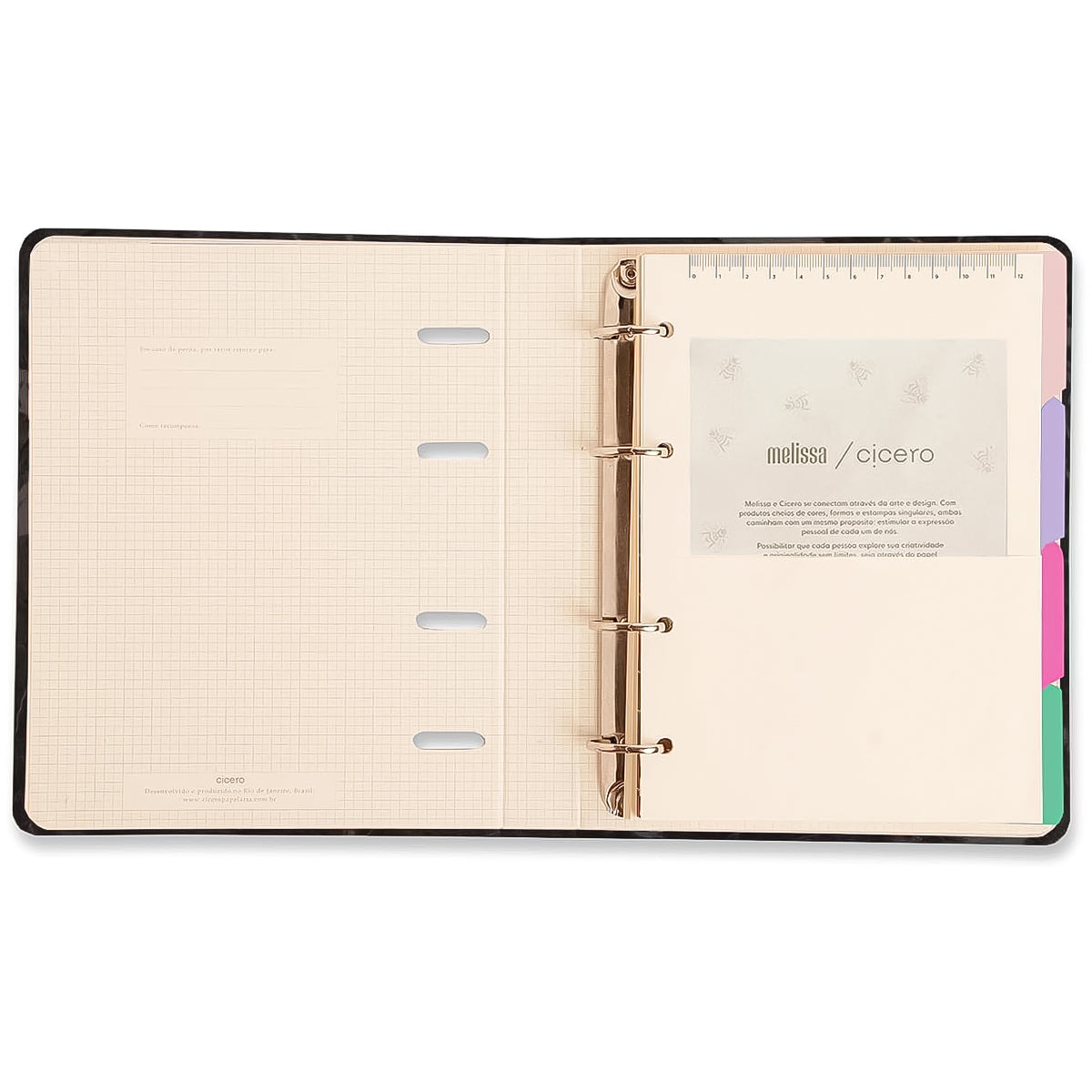 Caderno Criativo Cicero Argolado Office Duo Pautado & Pontado A5 148x210mm 80 Folhas Melissa