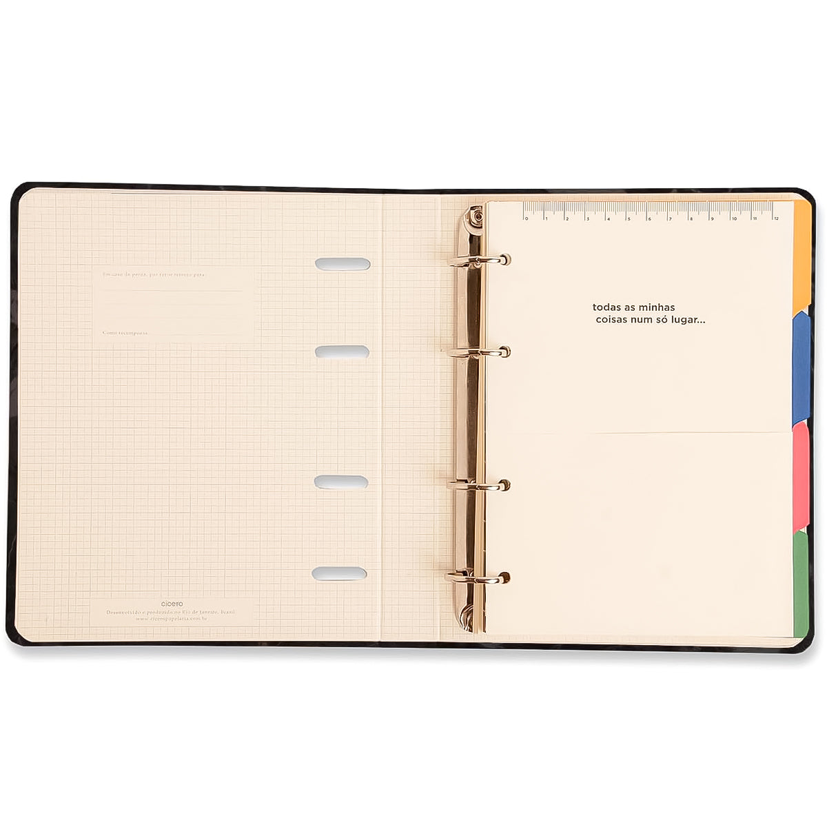 Caderno Criativo Cicero Argolado Office Duo Pautado & Pontado A5 148x210mm 80 Folhas Praia