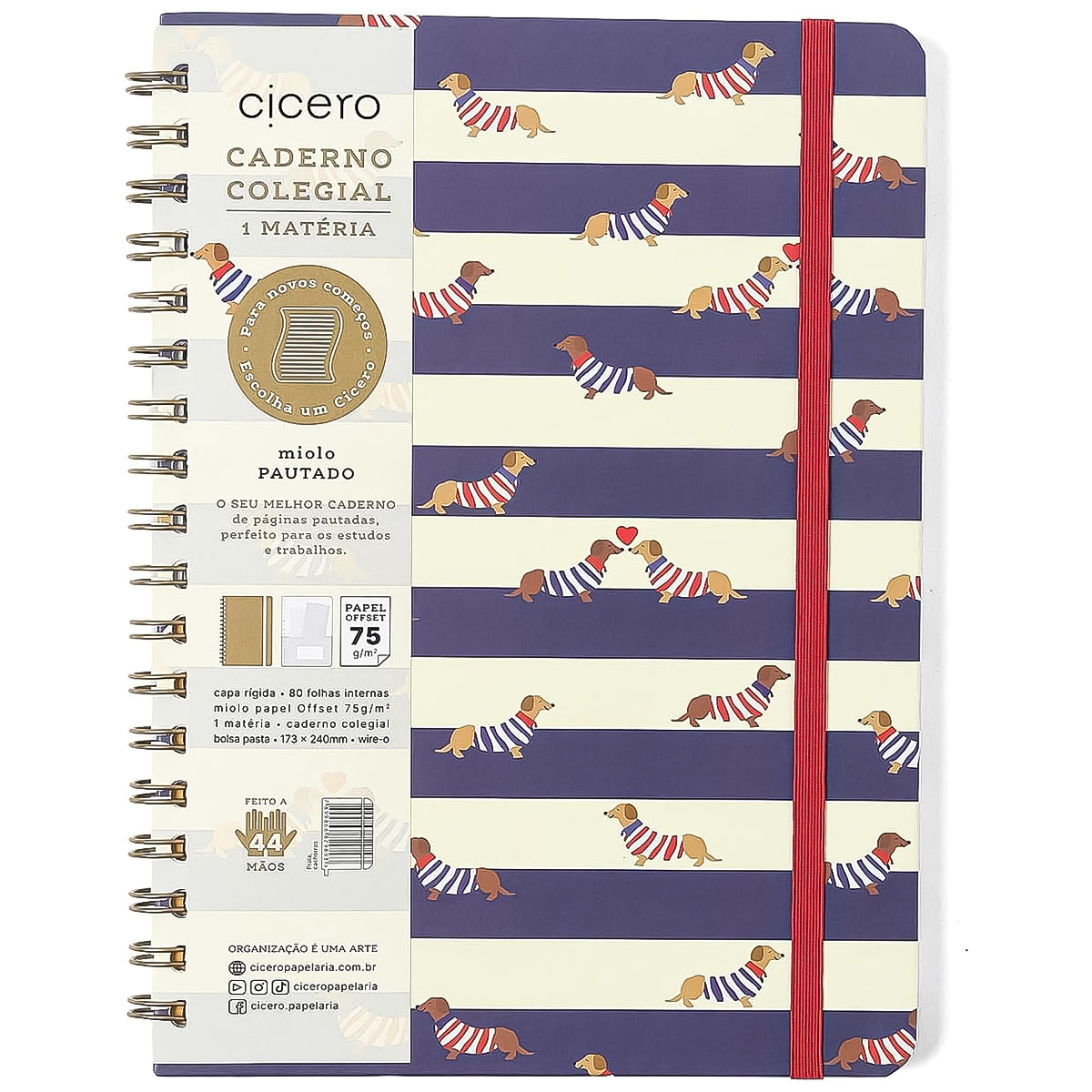 Caderno Colegial Cicero Espiral 173x240mm 80 Folhas Pautado Praia