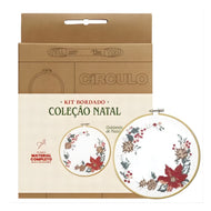 Kit Bordado Ponto Livre Guirlanda de Natal 0020 - Círculo
