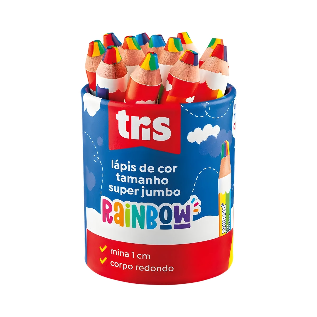 Lápis de Cor Super Jumbo Rainbow com 1 Unidade - Tris