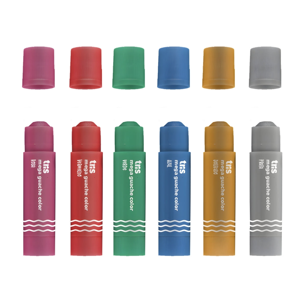 Estojo Guache Bastão Mega 10g com 6 Unidades Metálicas - Tris