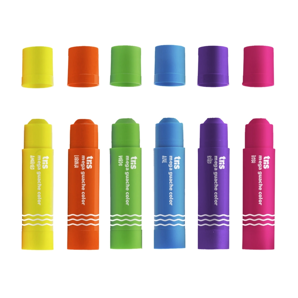 Estojo Guache Bastão Mega 10g com 6 Unidades Neon - Tris