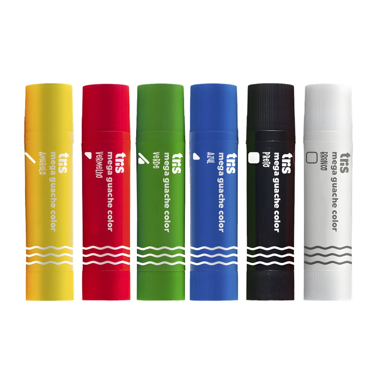Estojo Guache Bastão Mega 10g com 6 Unidades Vibrantes - Tris
