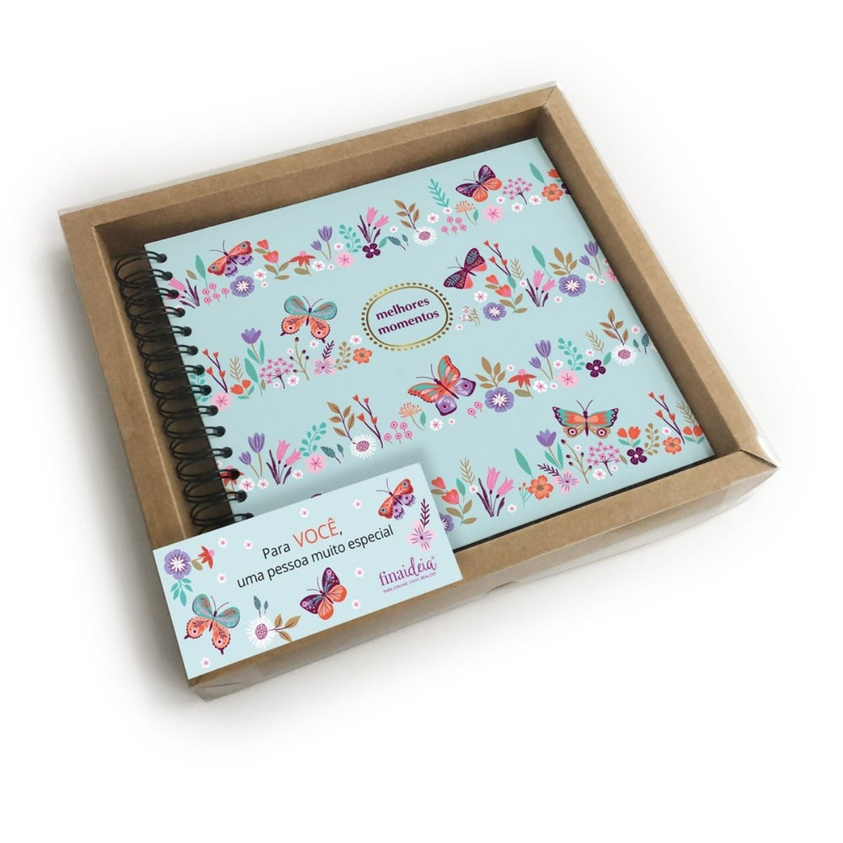 Álbum Fotos G 180g/m² 21,8x23cm com 30 Folhas Borboletas no Jardim - Fina Ideia