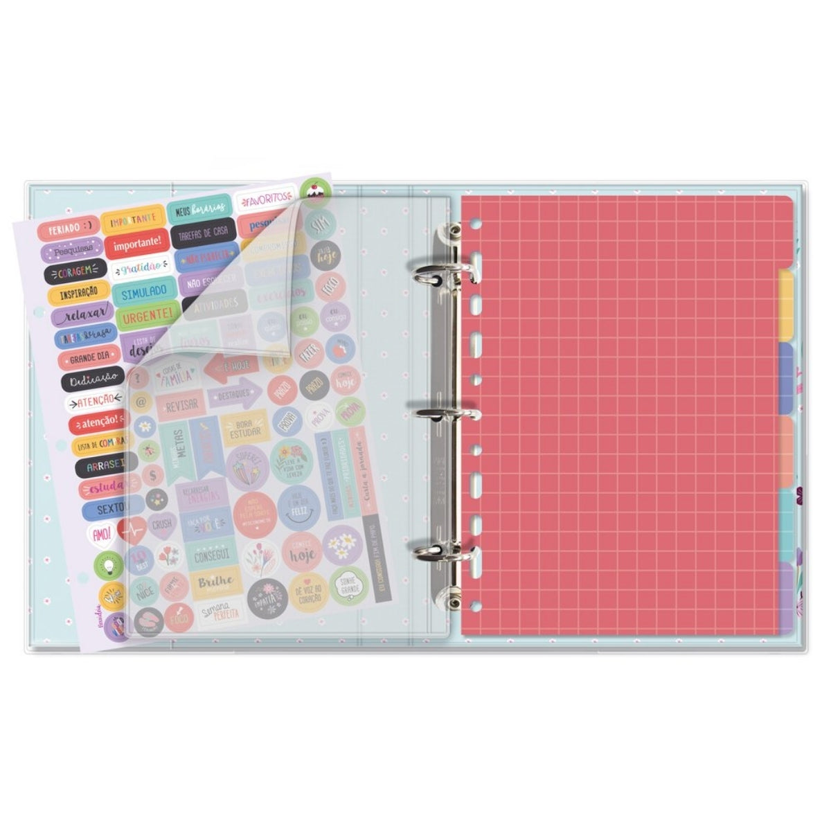 Caderno Argolado Pautado 90g/m² 16,5x23,2cm com 80 Folhas Borboletas no Jardim - Fina Ideia