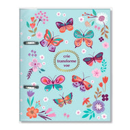 Caderno Argolado P Pautado 90g/m² 13,5x20,5cm com 80 Folhas Borboletas no Jardim - Fina Ideia