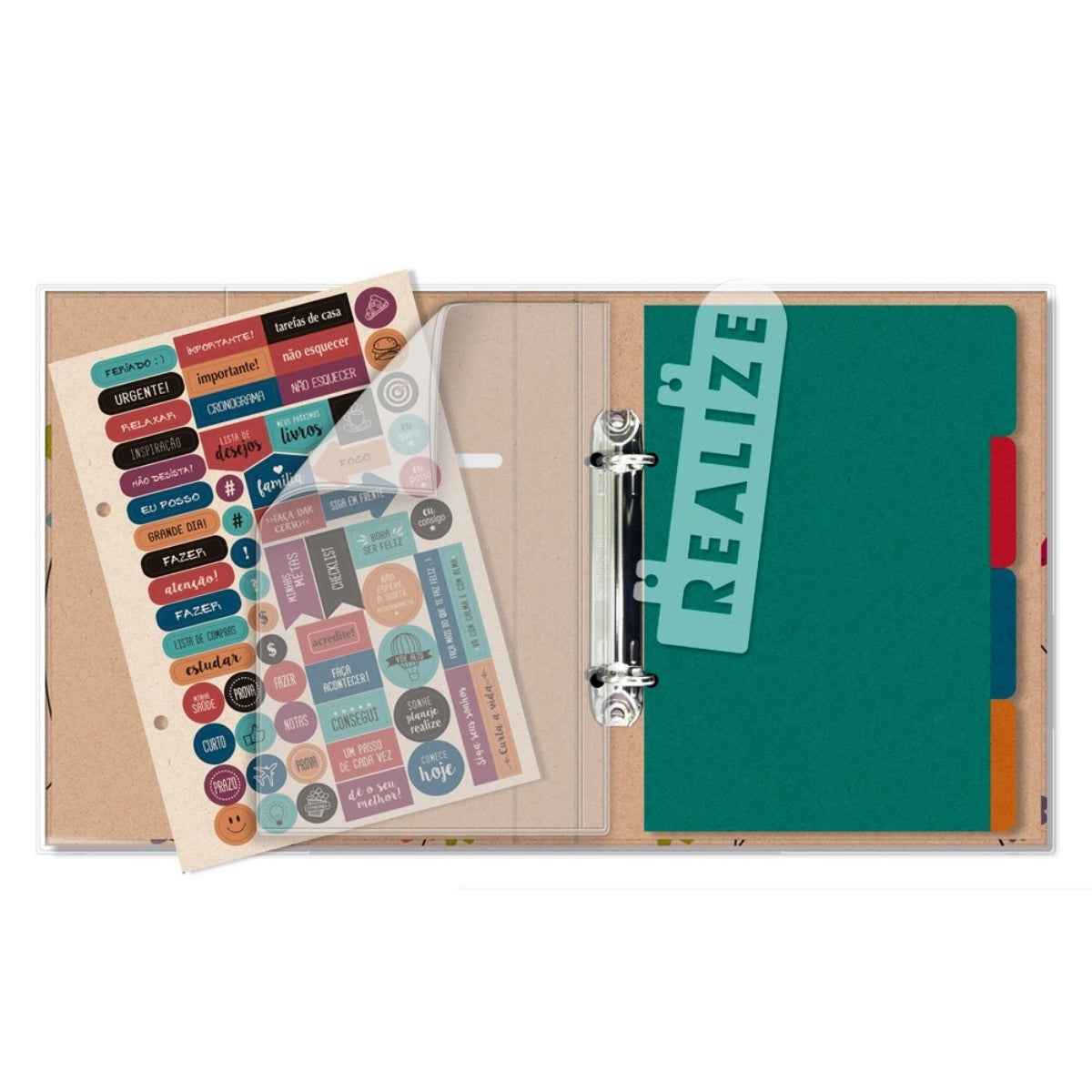 Caderno Argolado P Pautado 90g/m² 13,5x20,5cm com 80 Folhas Floral Kraft - Fina Ideia