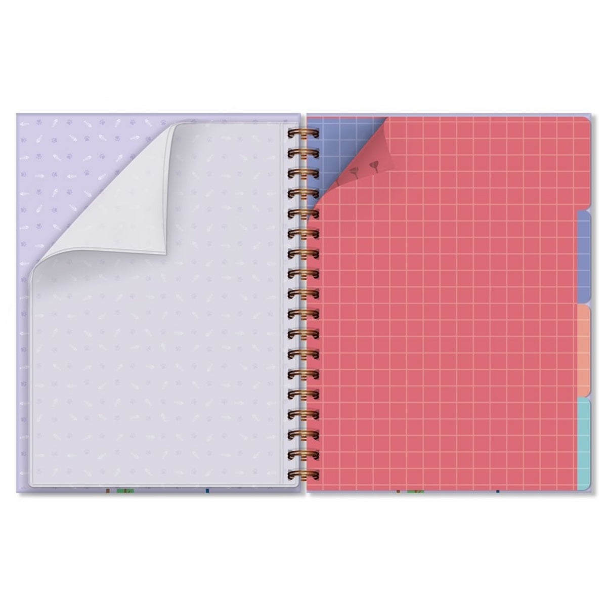 Caderno Colegial Folhas Removíveis 90g/m² 16,5x23,2cm com 80 Folhas Gato na Janela - Fina Ideia