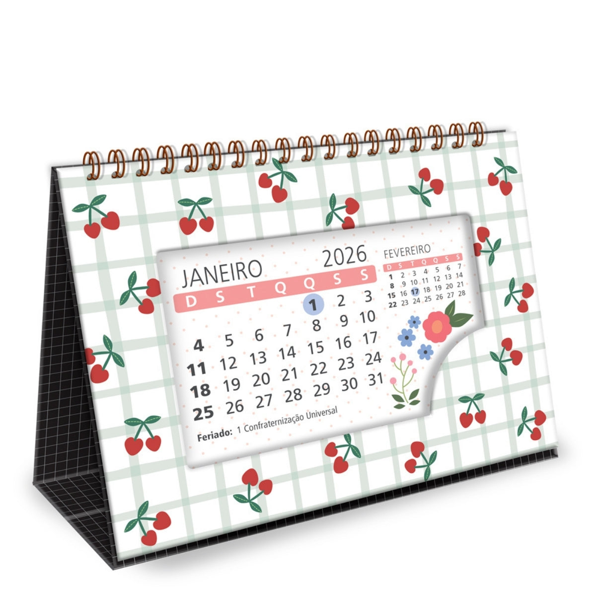 Calendário Mesa 2026 11x16cm Cereja - Fina Ideia