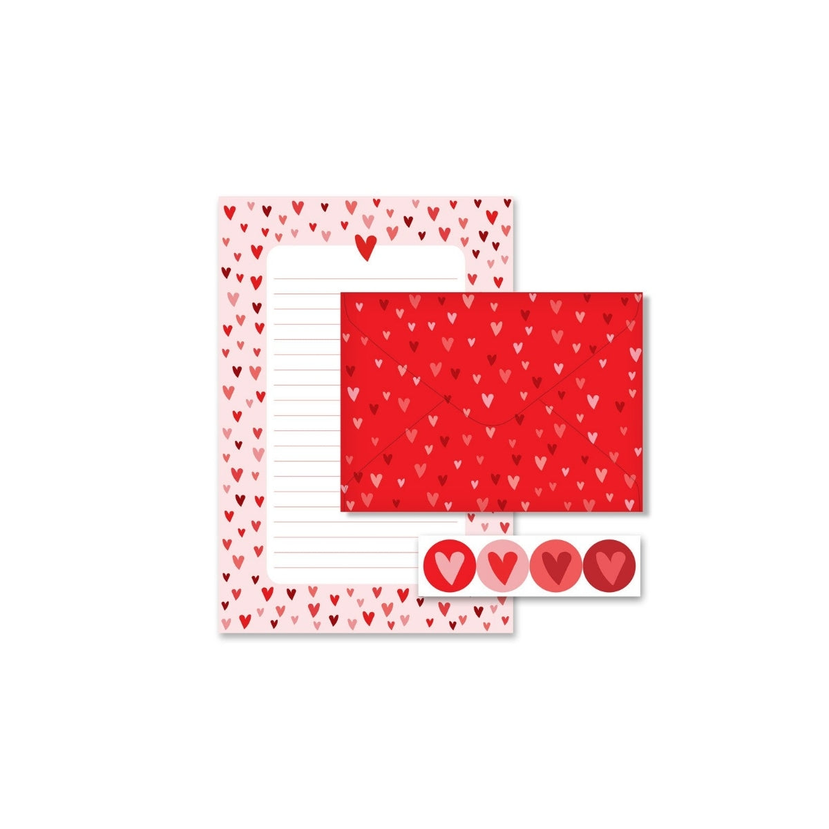 Kit Papel Carta com 4 Unidades Corações - Fina Ideia