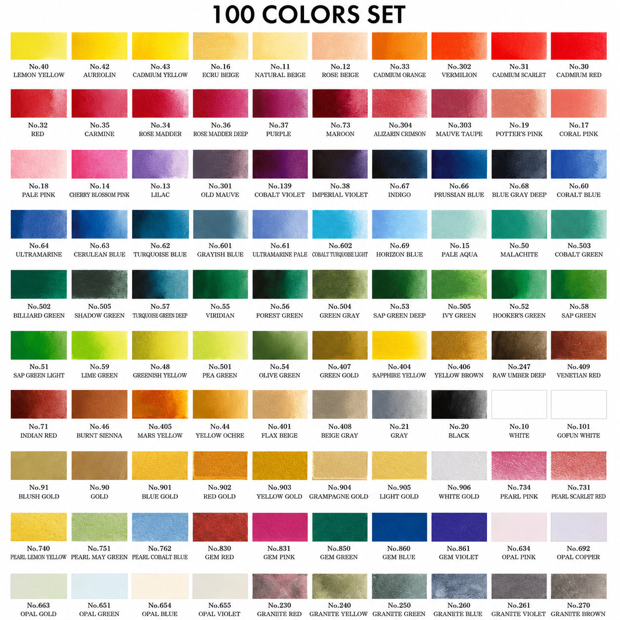 Estojo Aquarela Gansai Tambi 100 Cores Edição Limitada - Kuretake