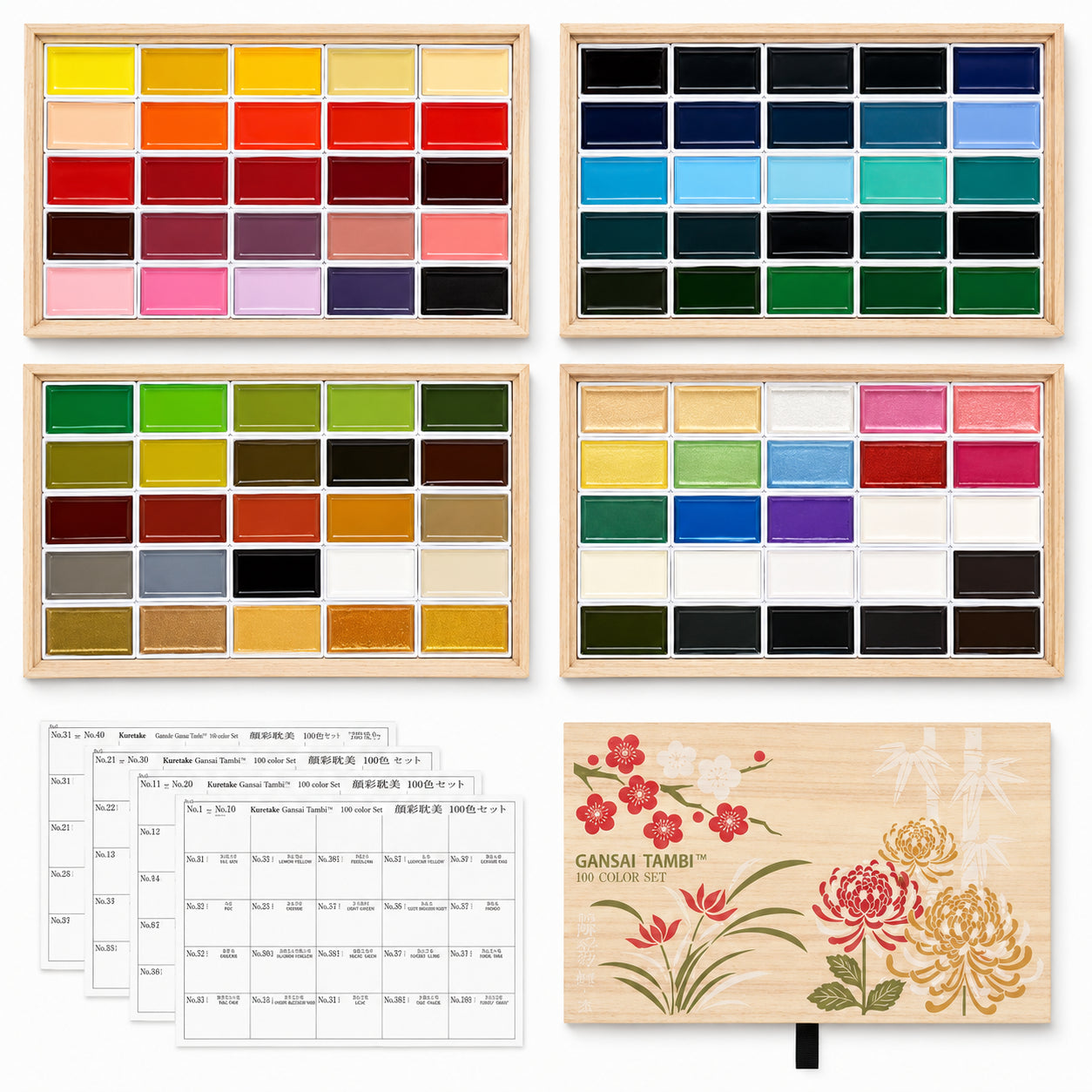 Estojo Aquarela Gansai Tambi 100 Cores Edição Limitada - Kuretake