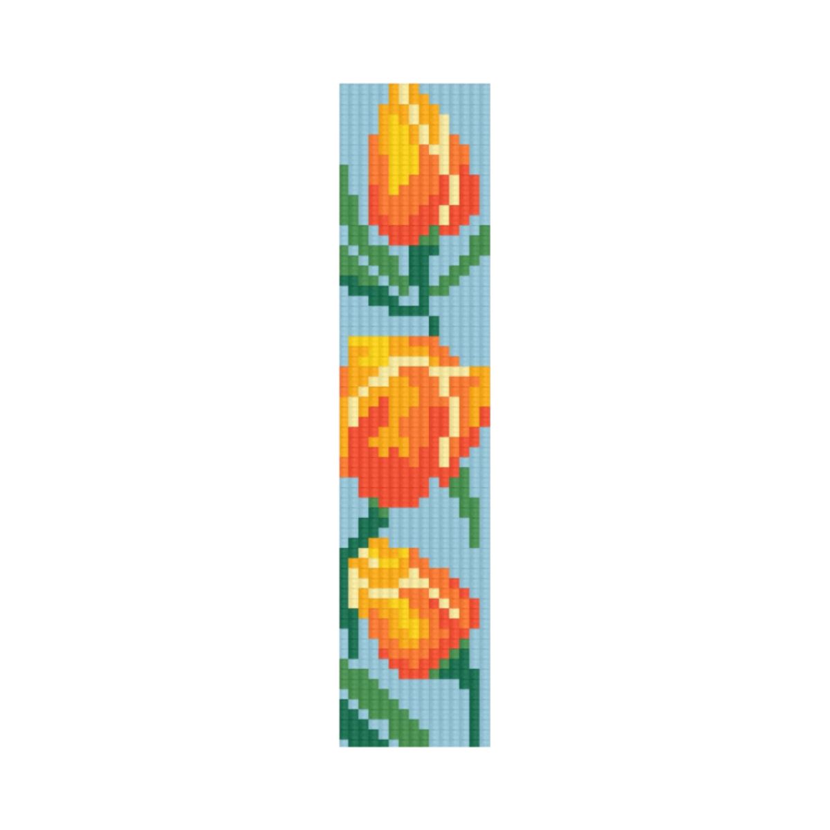 Kit de Pintura com Diamante Marcador de Pagina 4,2x18,9cm - Tulipas Amarelas
