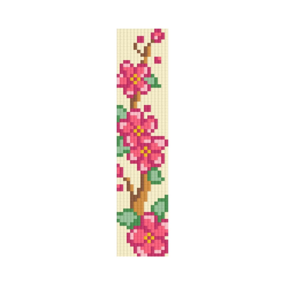 Kit de Pintura com Diamante Marcador de Pagina 4,2x18,9cm - Flor de Cerejeira