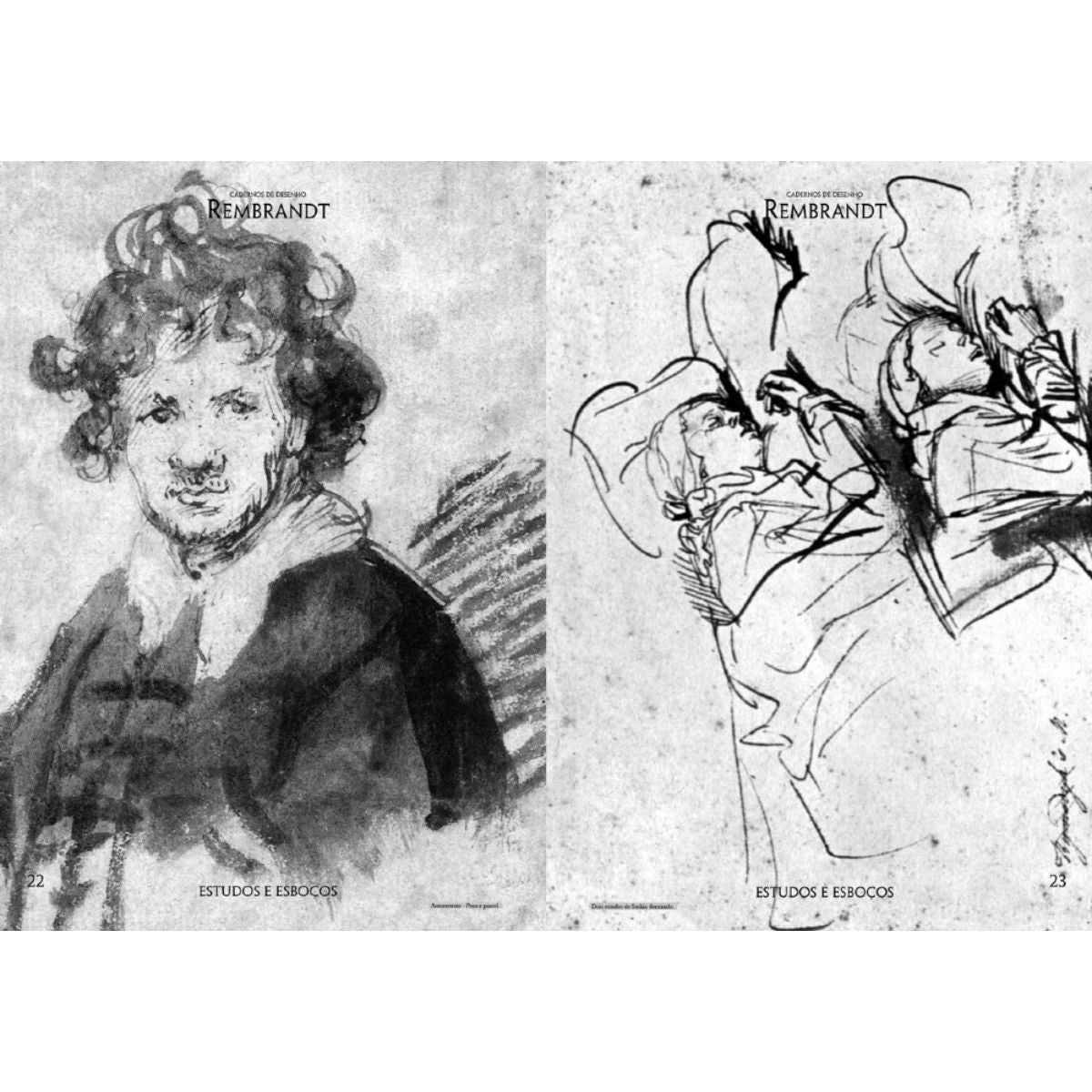 Livro Caderno de Desenho Rembrandt - Estudos e Esboços - Criativo
