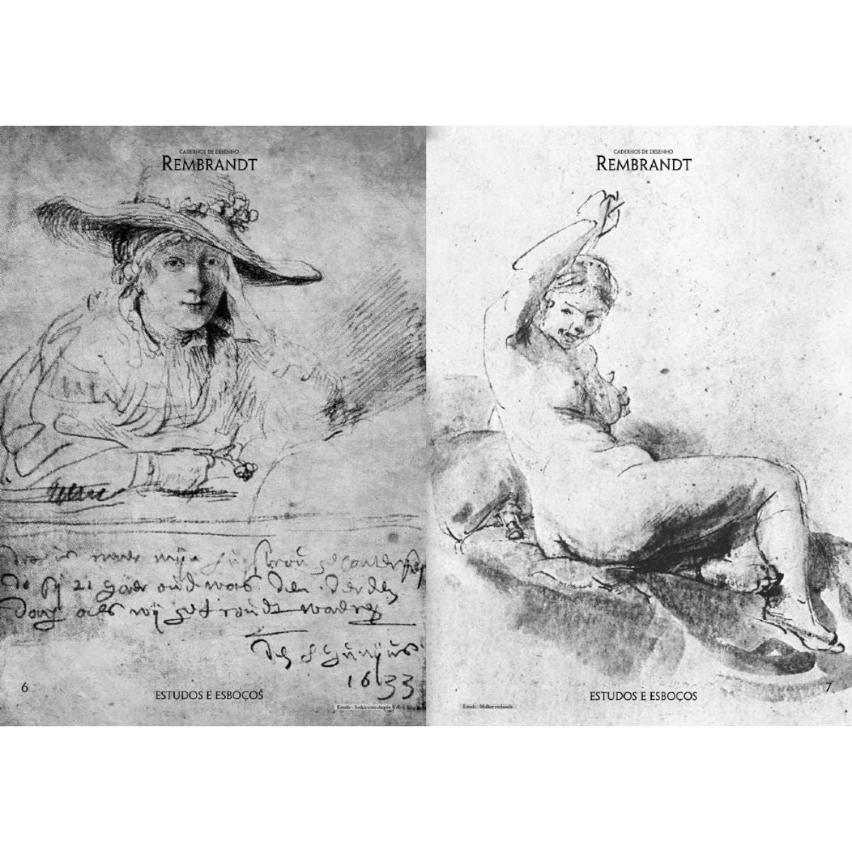 Livro Caderno de Desenho Rembrandt - Estudos e Esboços - Criativo