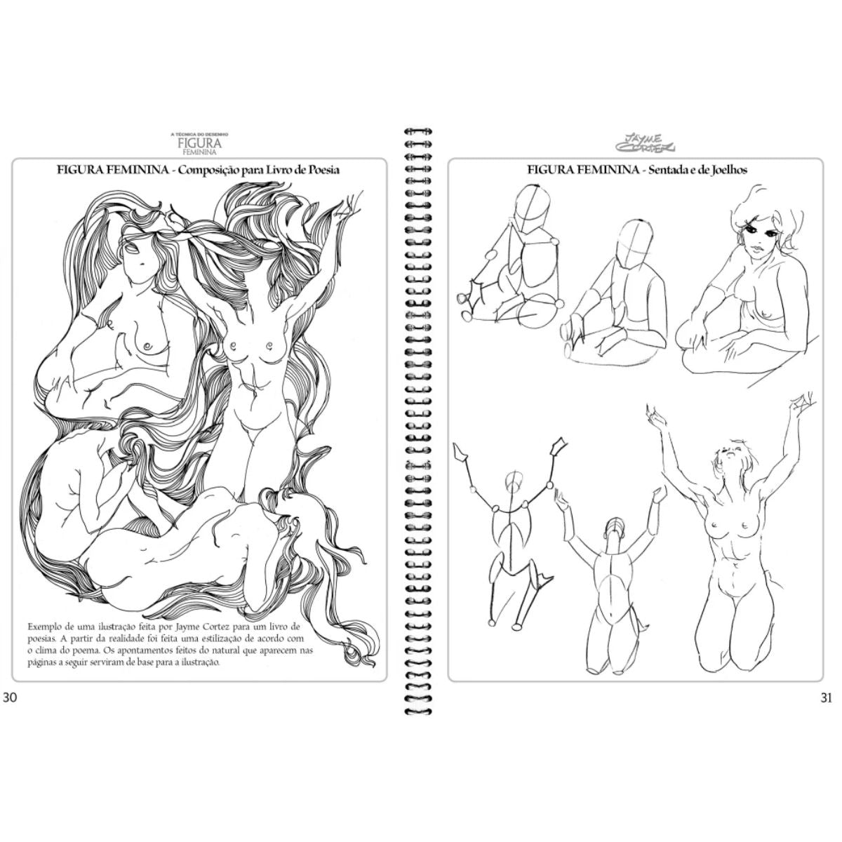 Livro a Técnica do Desenho - Figura Feminina - Jayme Cortez - Criativo